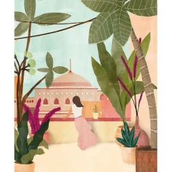 Affiche femme balcon 30x40cm