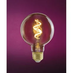 Ampoule spirale globe ambree