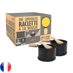 Appareil à raclette noir à la bougie pour 2