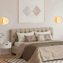 Applique en metal doré et verre laiton d18cm blanc - Manor