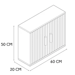 Armoire murale 2 portes en bois 60xh50cm - Kara
