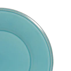 Assiette à dessert en faïence turquoise d23.5cm - constance