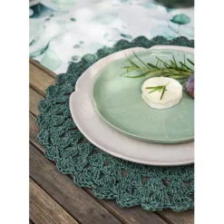 Assiette à dessert chou en grès lichen d21cm