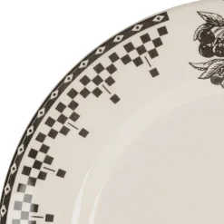 Assiette à dessert en faïence anthracite d22.5cm - Damier