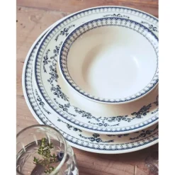 Assiette à dessert en faience bleu ancien d20cm - faustine