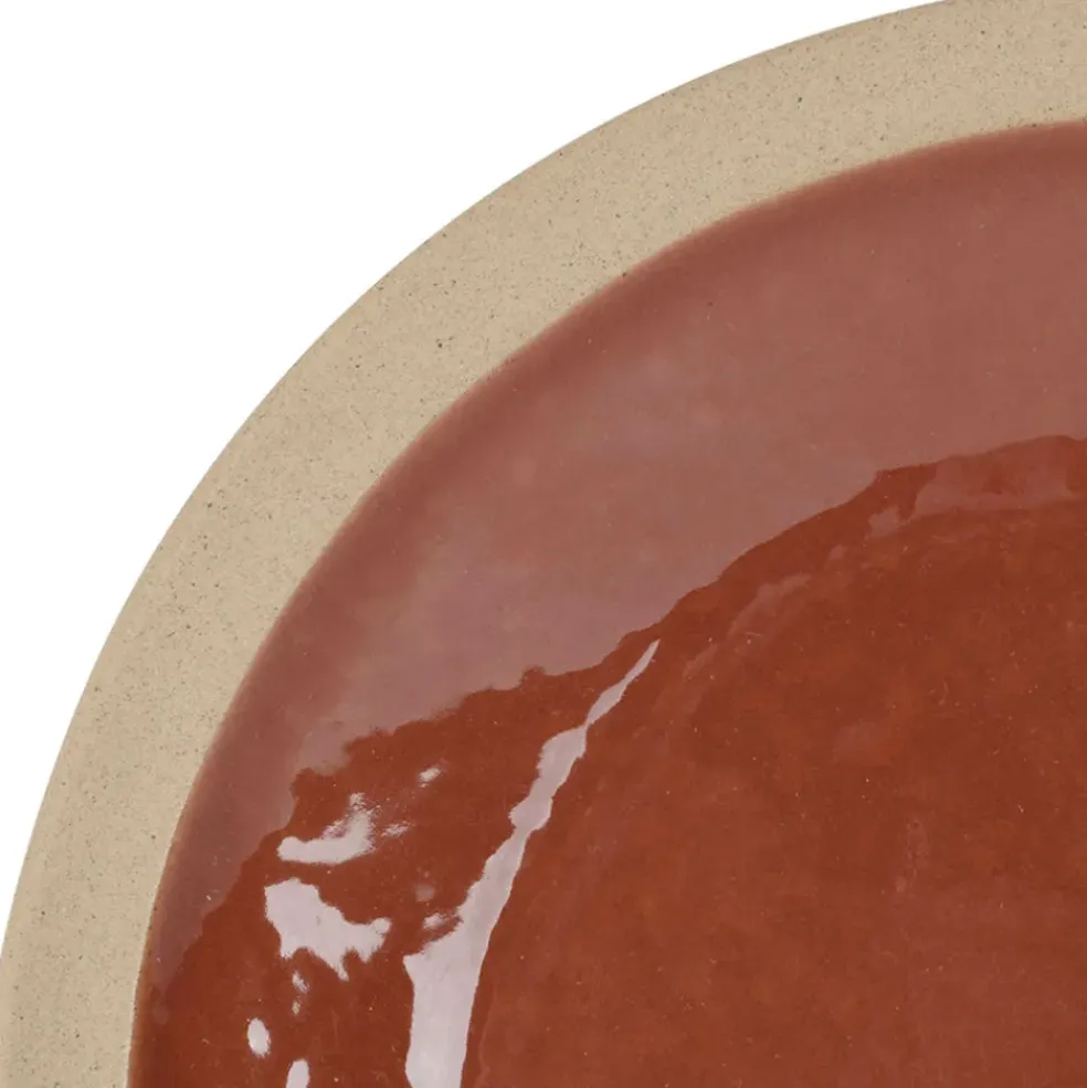 Assiette à dessert en grès tomette d21.5cm - Jade