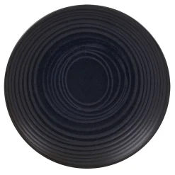 Assiette à dessert en grès noir d21cm - moon