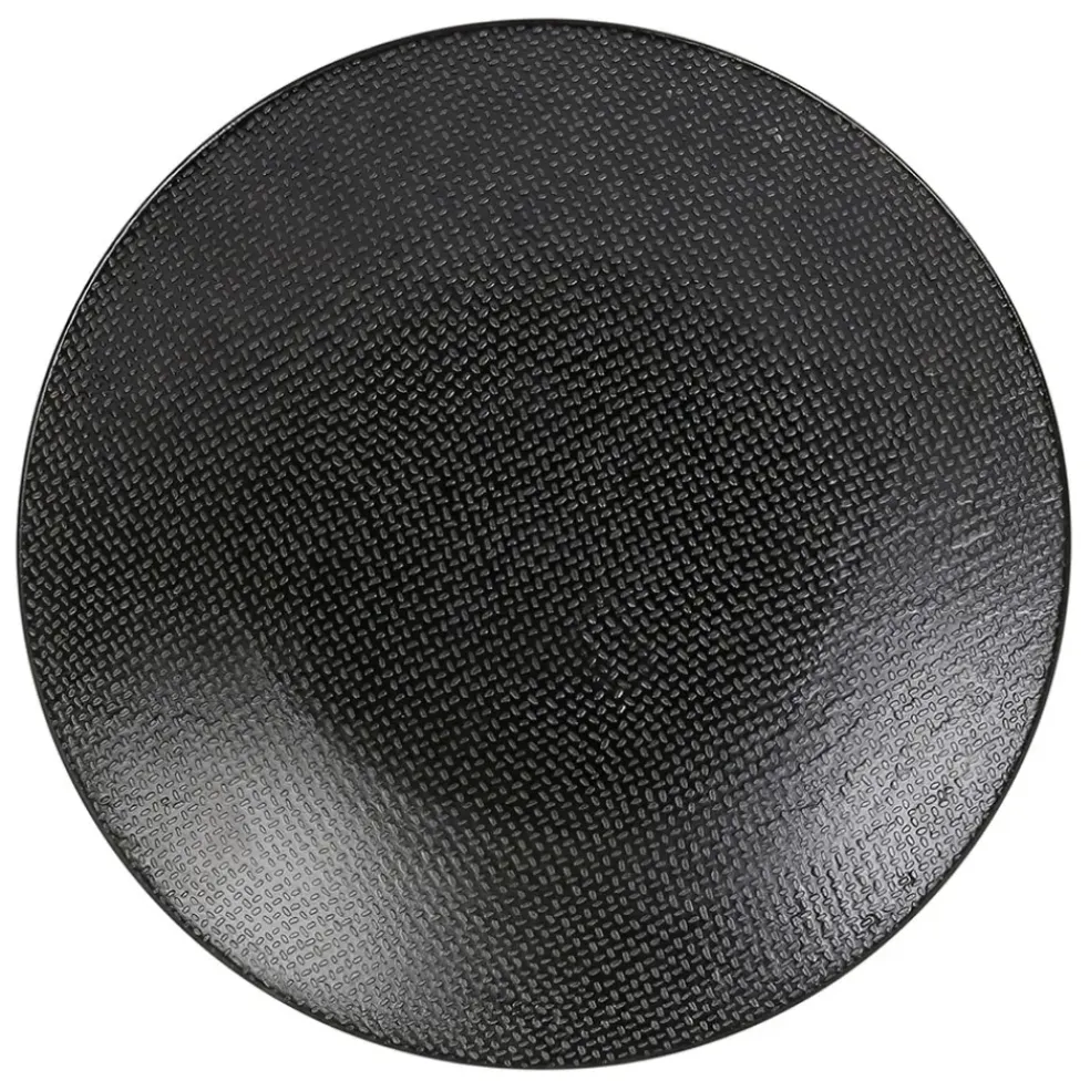 Assiette à dessert en grès noir d20.5cm - Vesuvio