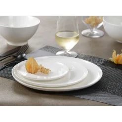 Assiette à dessert en porcelaine blanc d21.5cm - selena