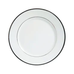 Assiette à dessert en porcelaine blanc et platine d20cm - ginger