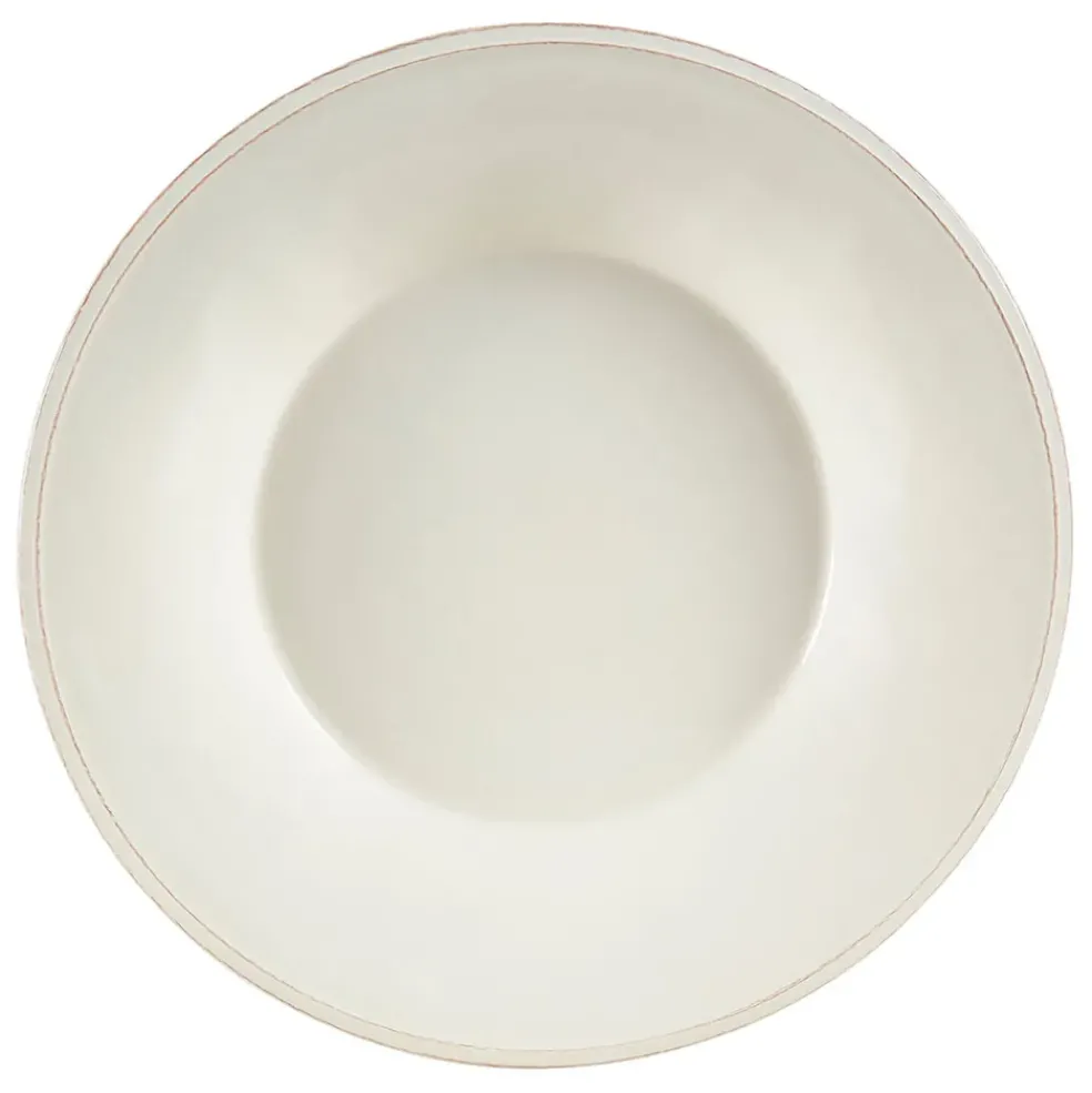 Assiette à pâtes en faïence ivoire d27cm - constance