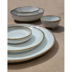 Assiette a dessert en grès nacré d20cm - Nori