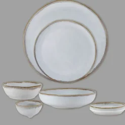 Assiette a dessert en grès nacré d20cm - Nori