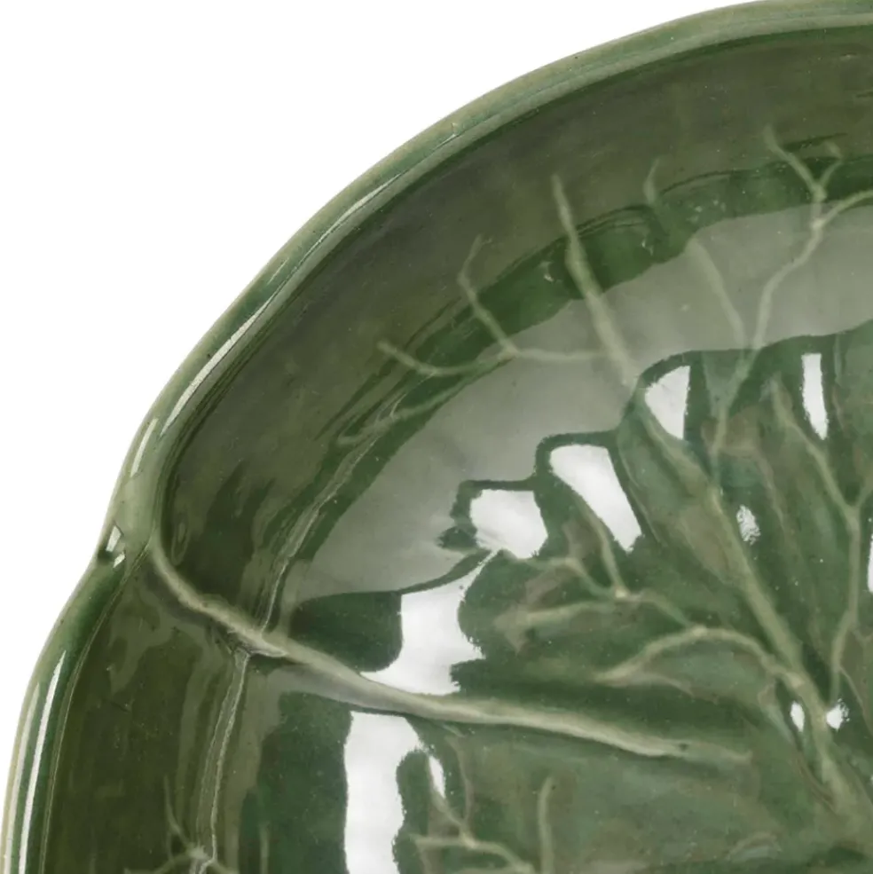 Assiette creuse chou en grès vert d20cm