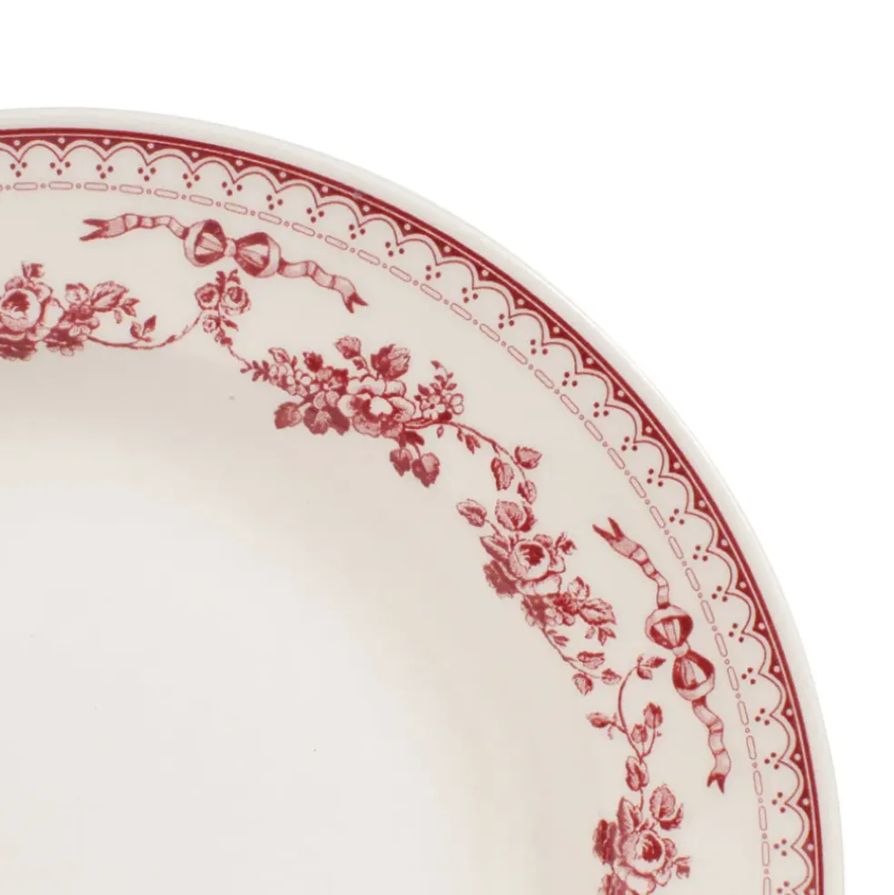 Assiette creuse en faïence bordeaux d23cm - faustine