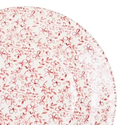 Assiette creuse en faïence bordeaux d23cm - p'tites fleurs