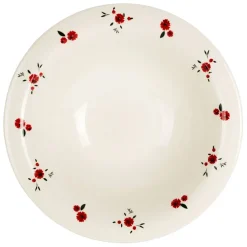 Assiette creuse en faience rouge d20cm - Paquerette
