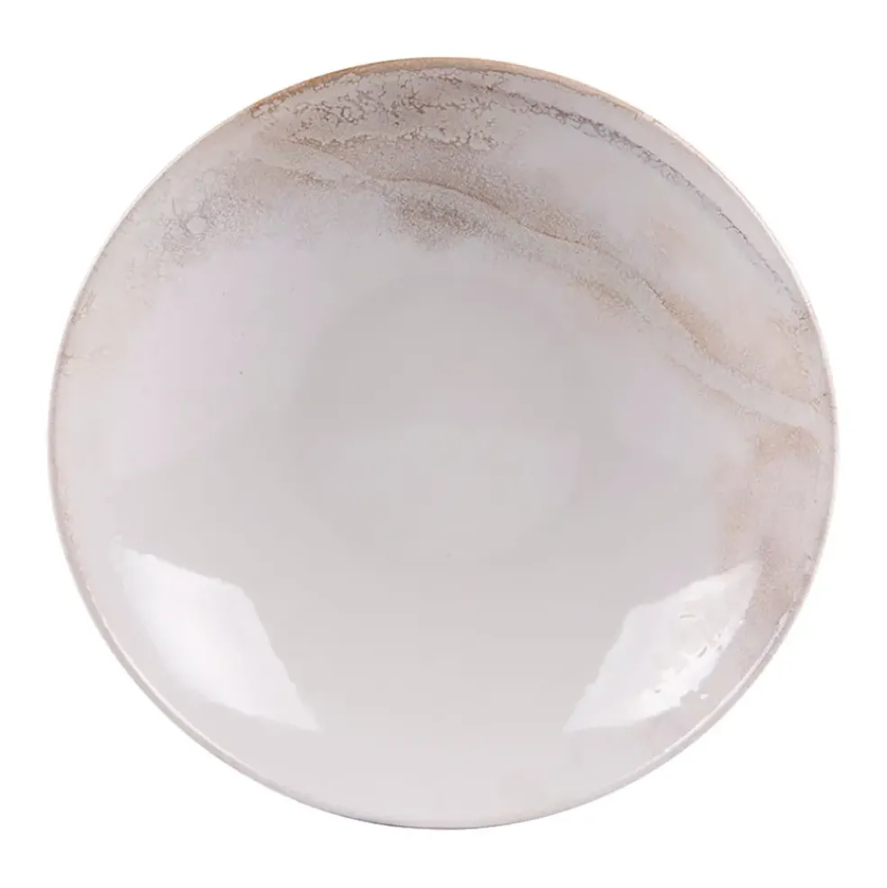 Assiette creuse en grès blanc d22cm - mojave