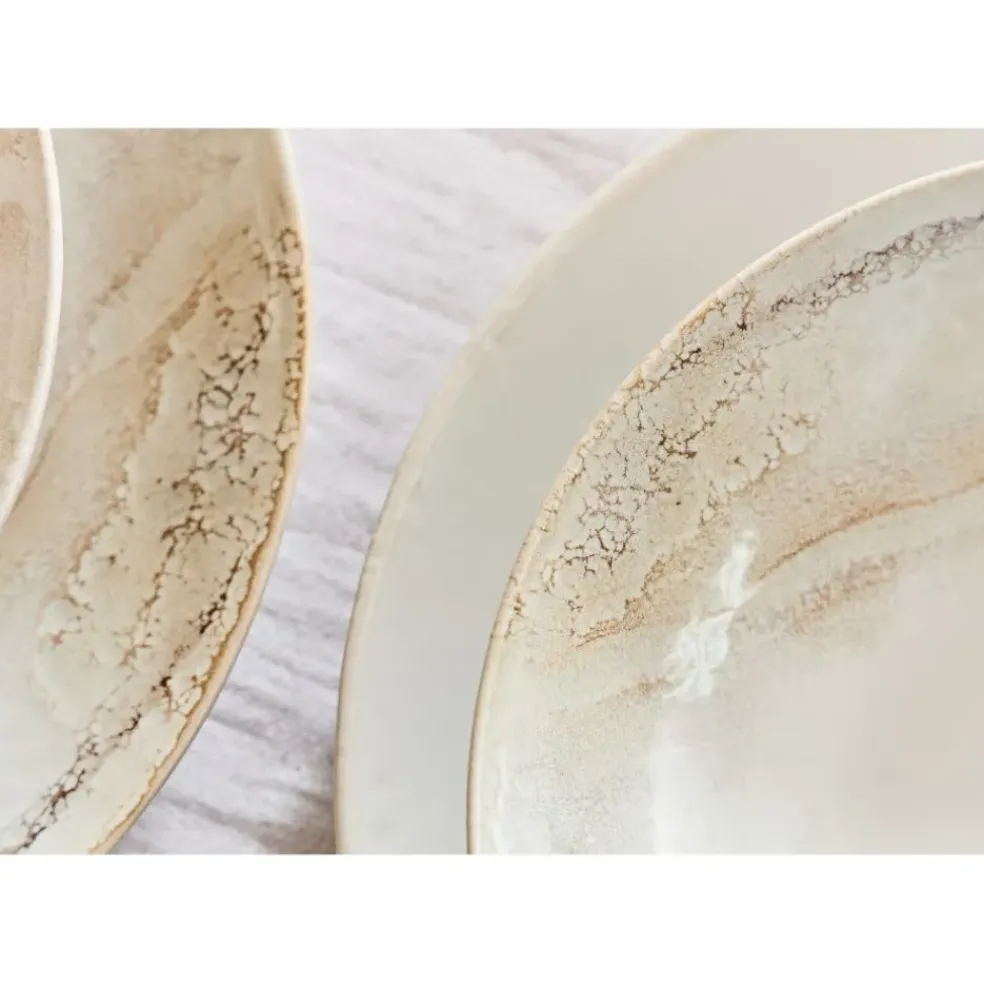 Assiette creuse en grès blanc d22cm - mojave