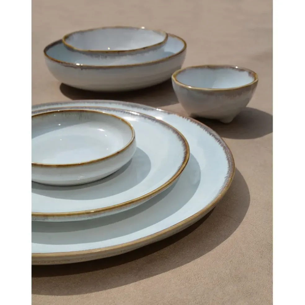 Assiette creuse en grès nacré d19cm - Nori