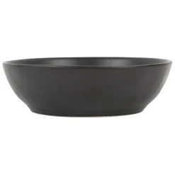 Assiette creuse en grès noir d19cm - Ingrid