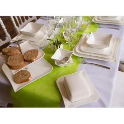 Assiette creuse en porcelaine blanc d15.5cm - melody