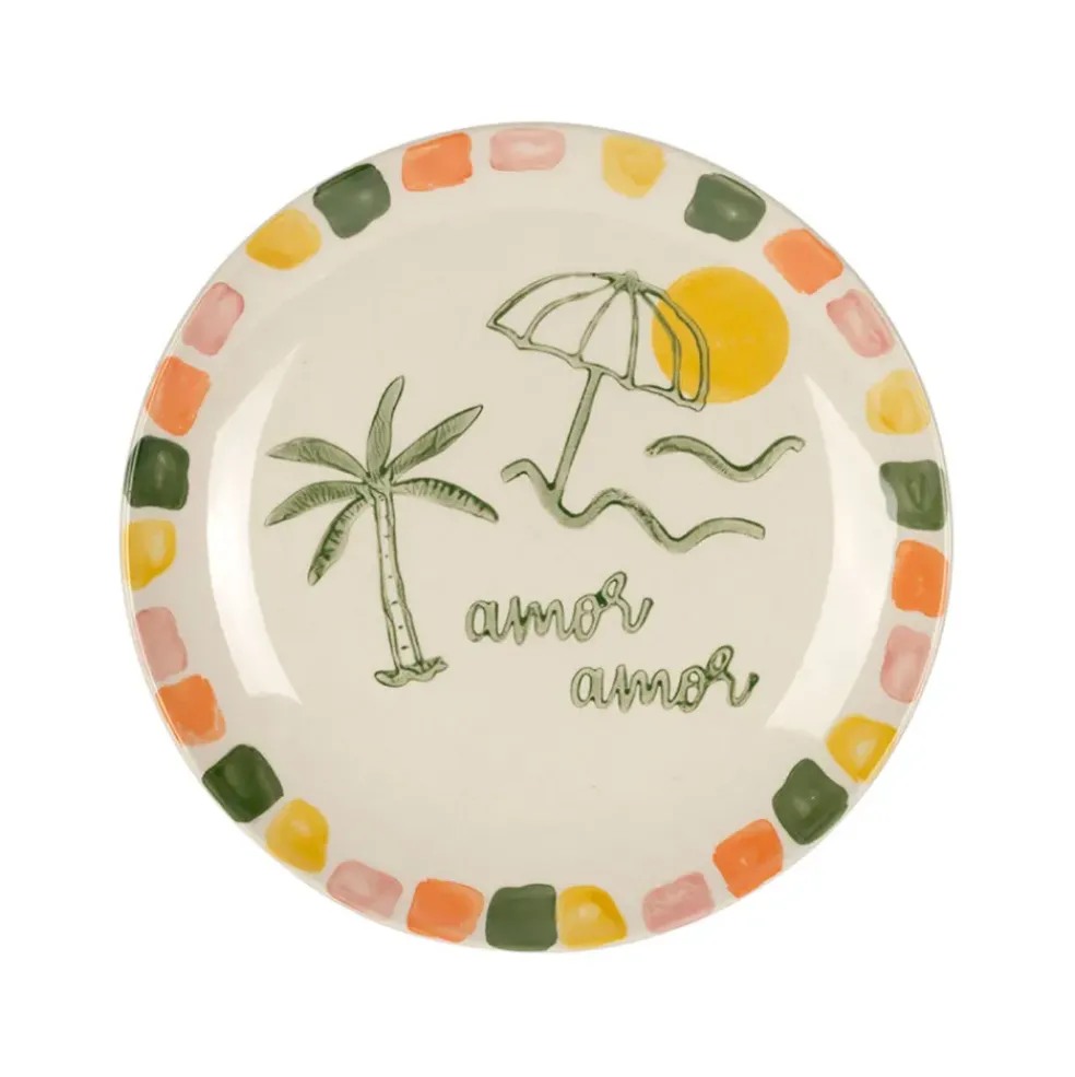 Assiette de dessert en grès multicolore d20.5cm - Dolce Vita