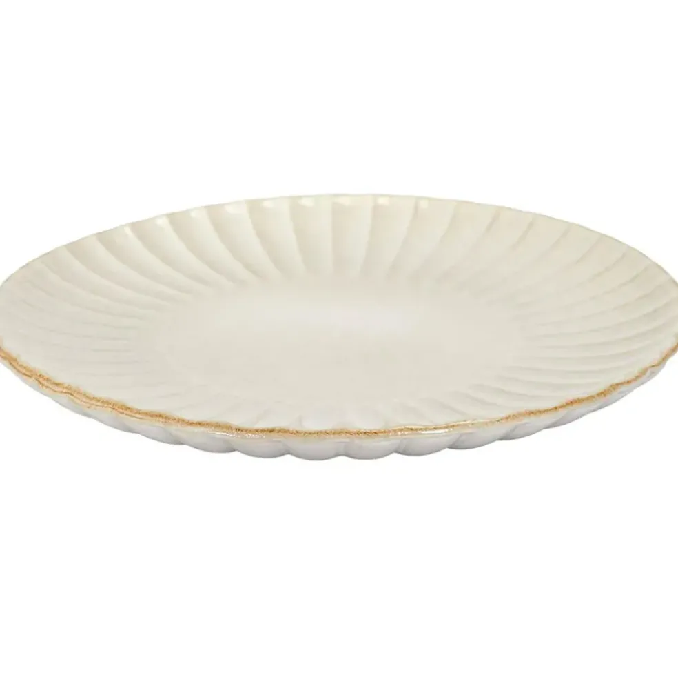 Assiette de présentation en céramique beige d32cm - Vlora