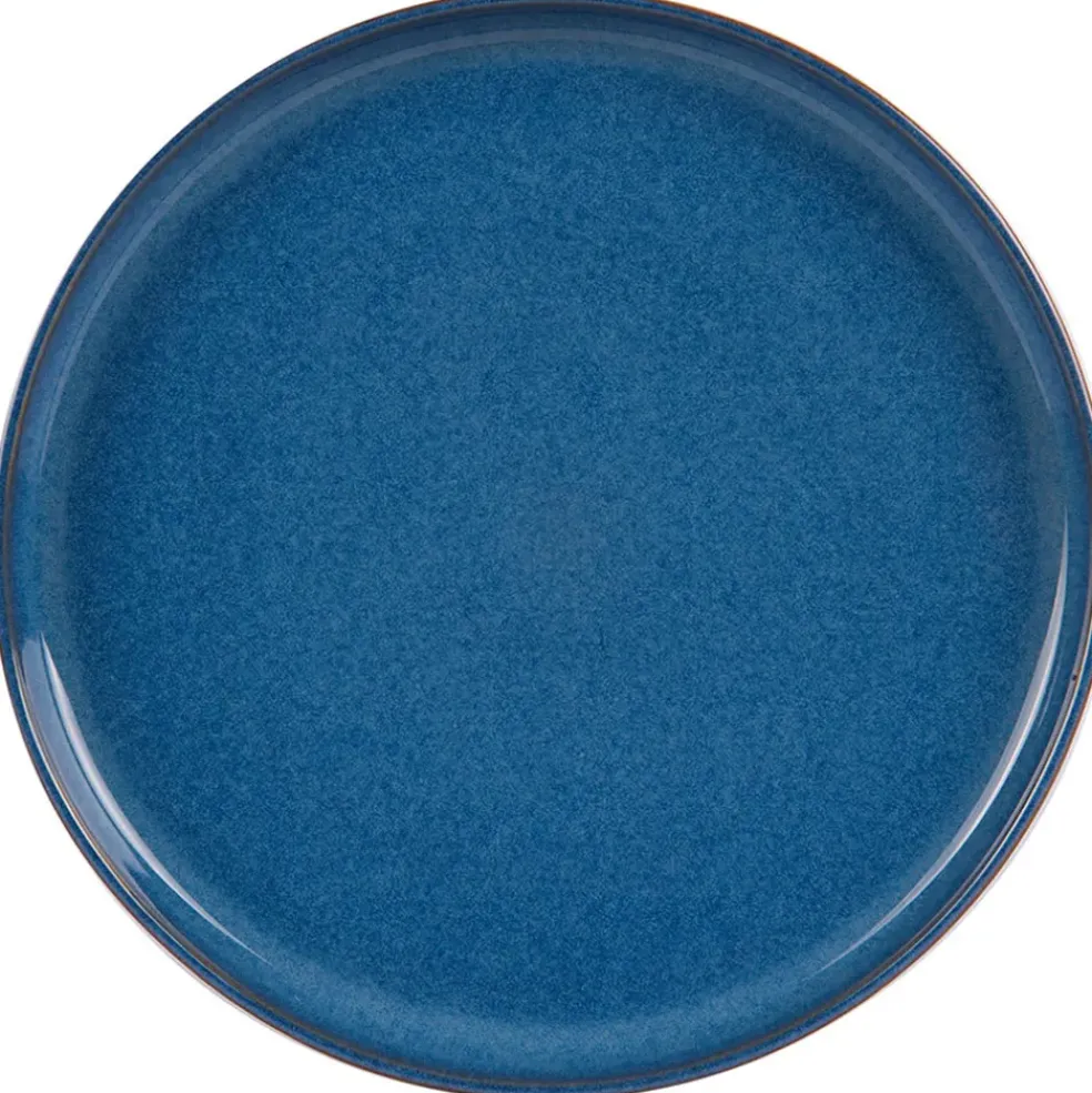 Assiette dessert en gres cobalt d22cm - uno