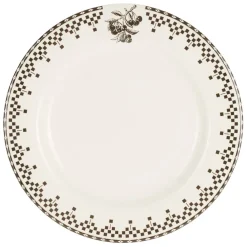 Assiette plate en faïence anthracite d27cm - Damier