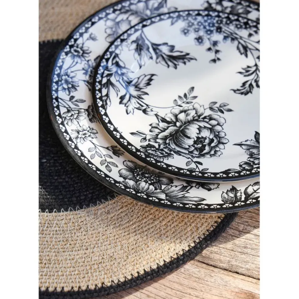 Assiette plate en faïence noir d26cm - Lison