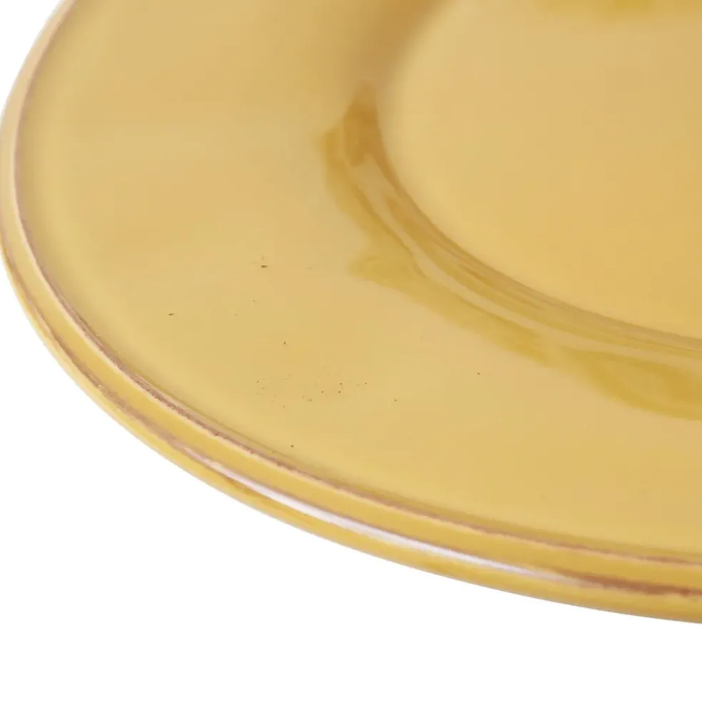 Assiette plate en faïence moutarde d28.5cm - constance