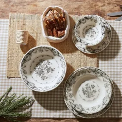 Assiette plate en faïence gris d26cm - clothilde