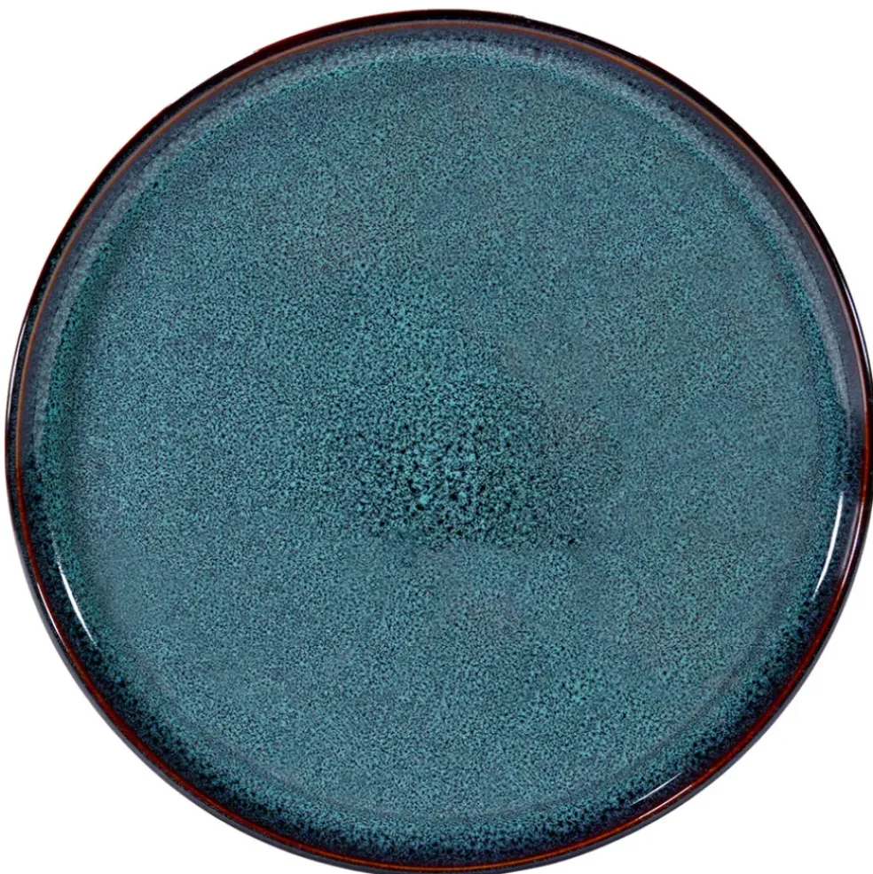 Assiette plate en grès bleu d27cm - Volga