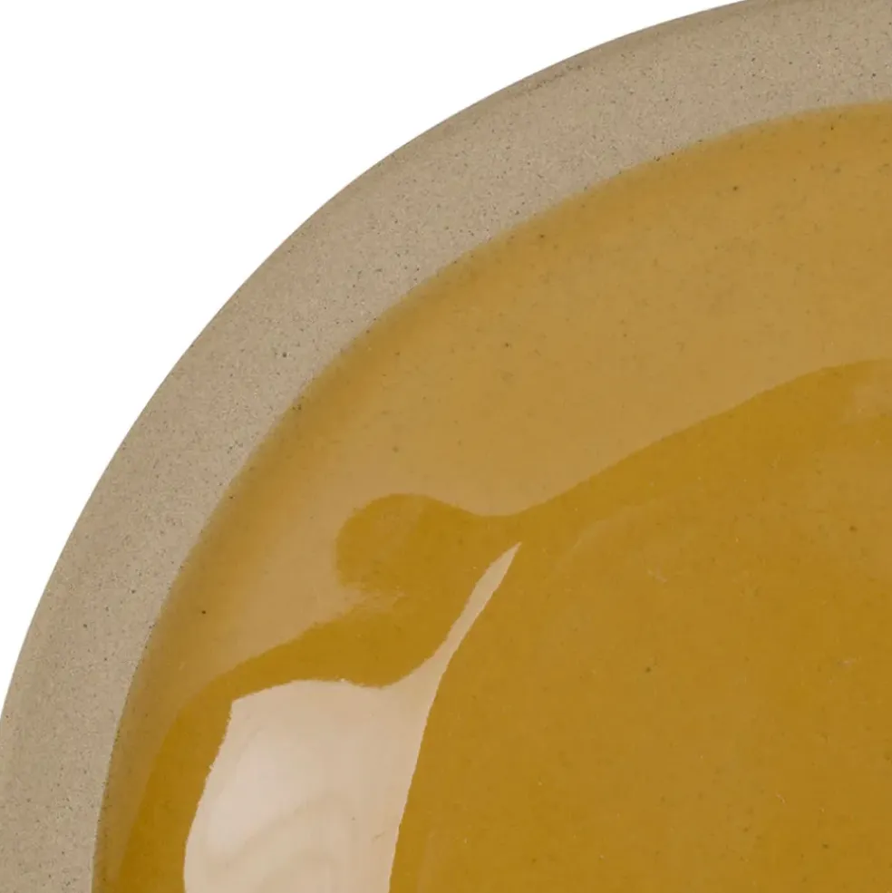 Assiette plate en grès curry d28cm - Jade