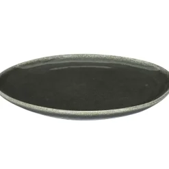 Assiette plate en grès vert d27cm - Black forest