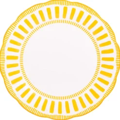 Assiette plate en porcelaine jaune d27cm - Napoli