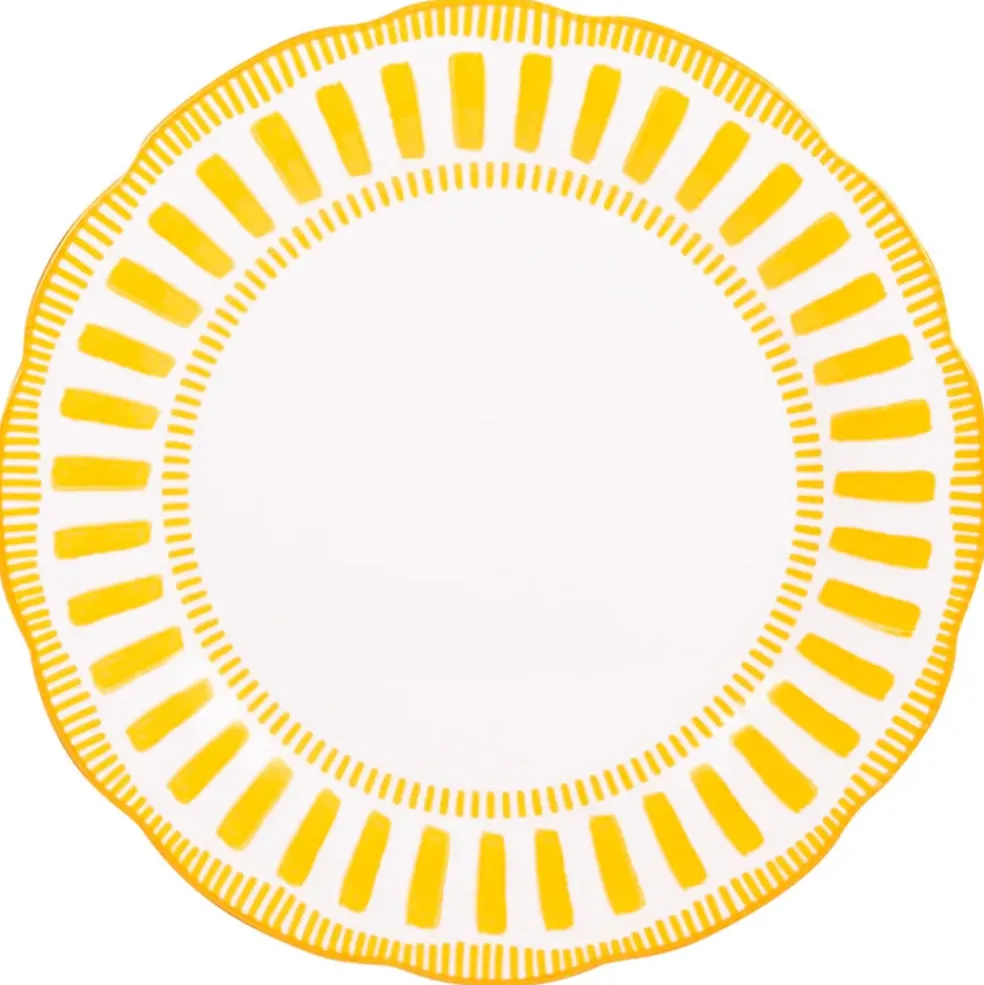 Assiette plate en porcelaine jaune d27cm - Napoli