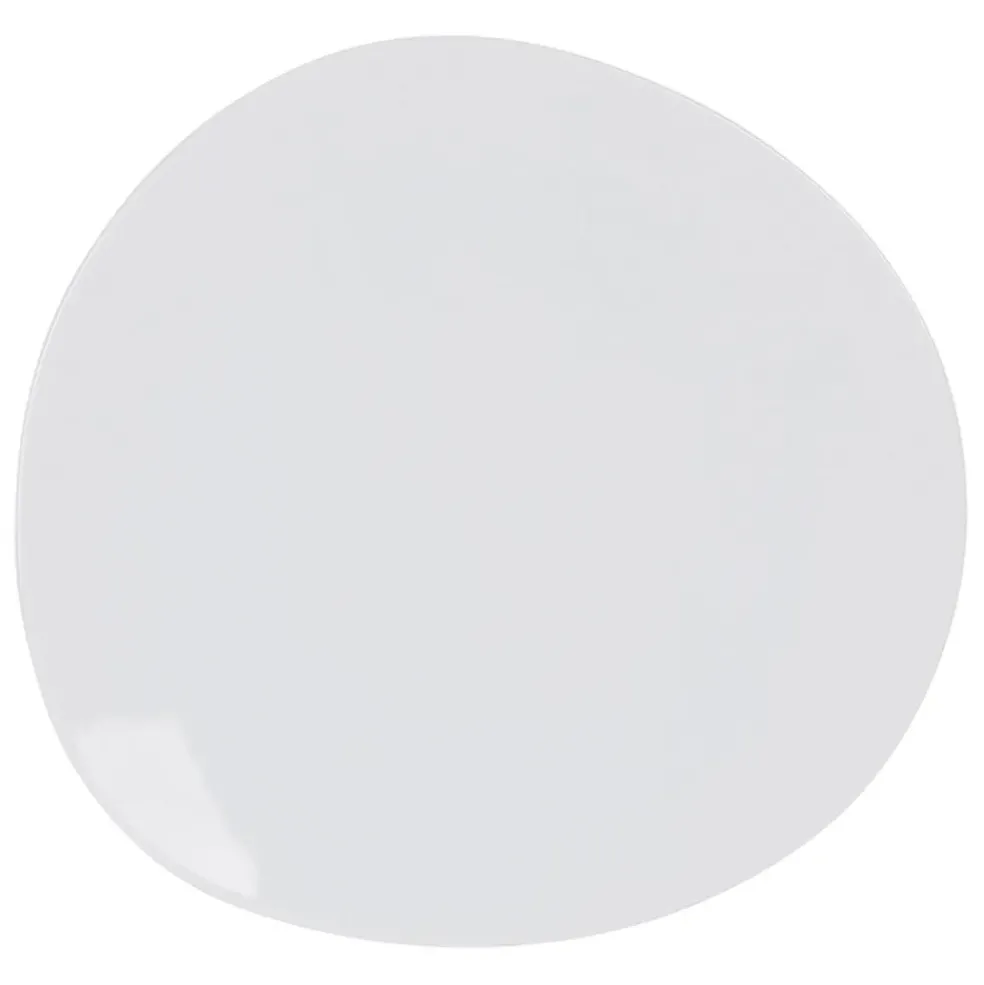 Assiette plate en porcelaine blanc d28cm - Galet