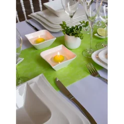 Assiette plate 25.5x25.5cm melody blanc
