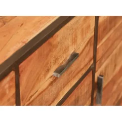 Bahut en acacia et fer noir l150cm - Factory