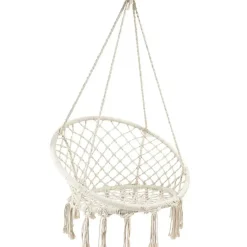 Balancelle macramé en coton beige - Terre inconnue