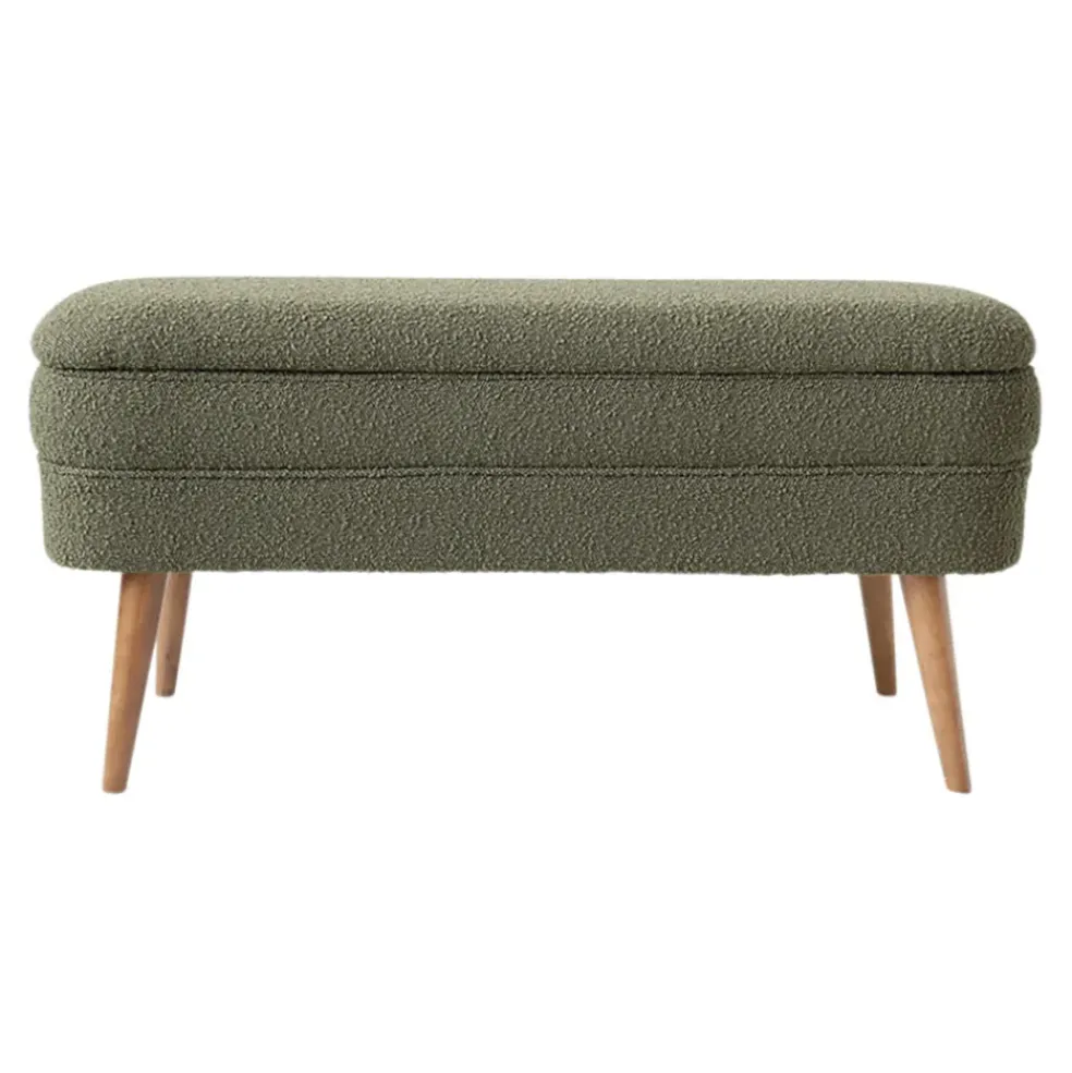 Banc coffre bouclette vert - Eleonor