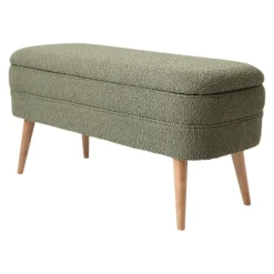 Banc coffre bouclette vert - Eleonor