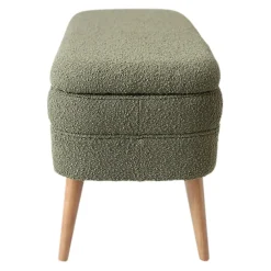 Banc coffre bouclette vert - Eleonor