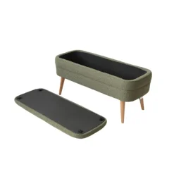 Banc coffre bouclette vert - Eleonor