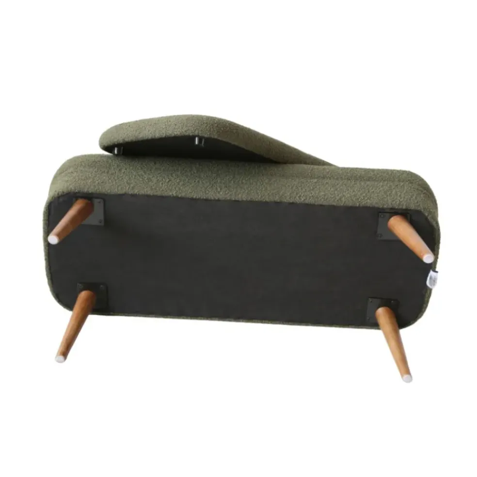 Banc coffre bouclette vert - Eleonor
