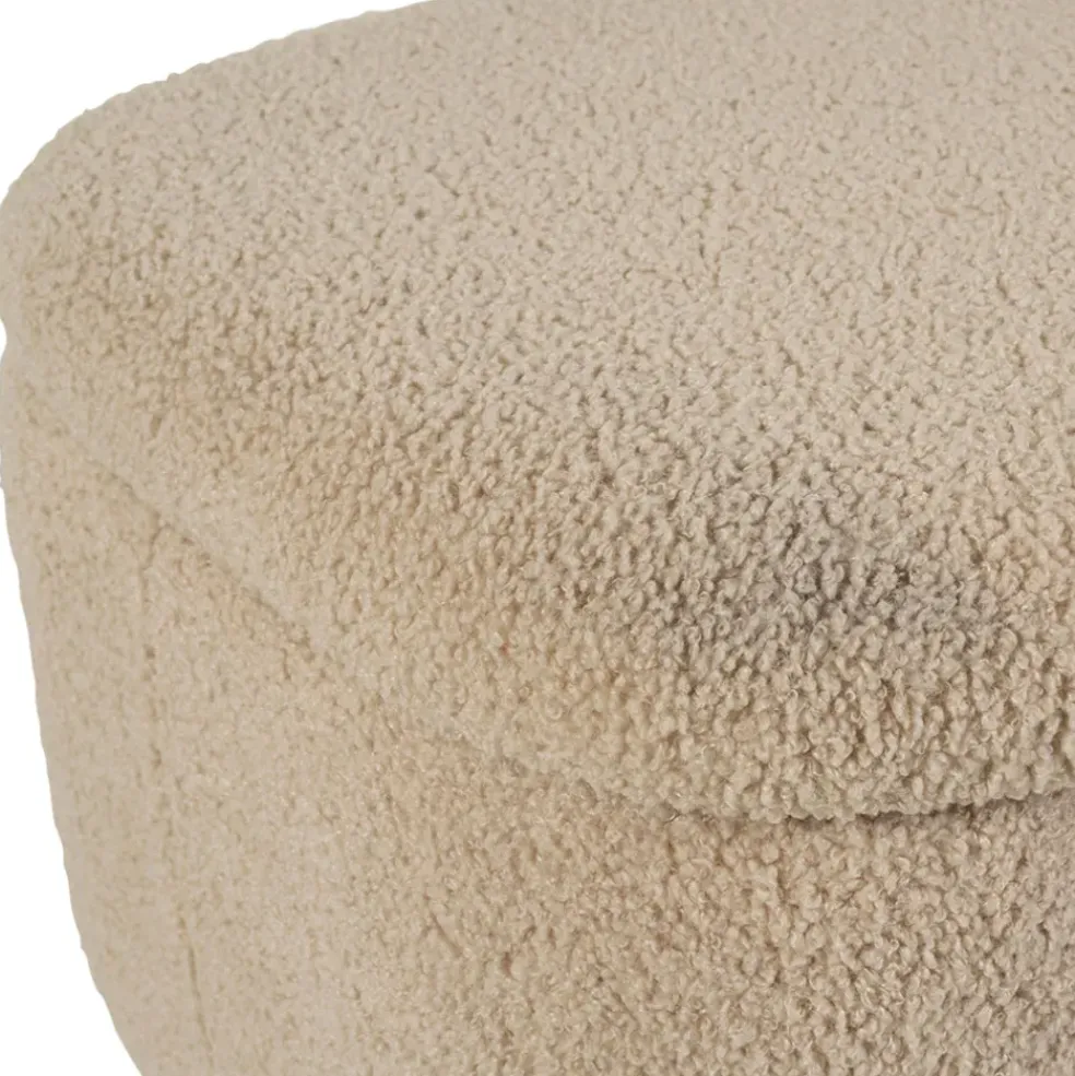 Banc coffre en bouclette sable - Claudine