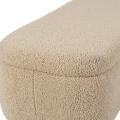 Banc coffre en bouclette sable - Claudine