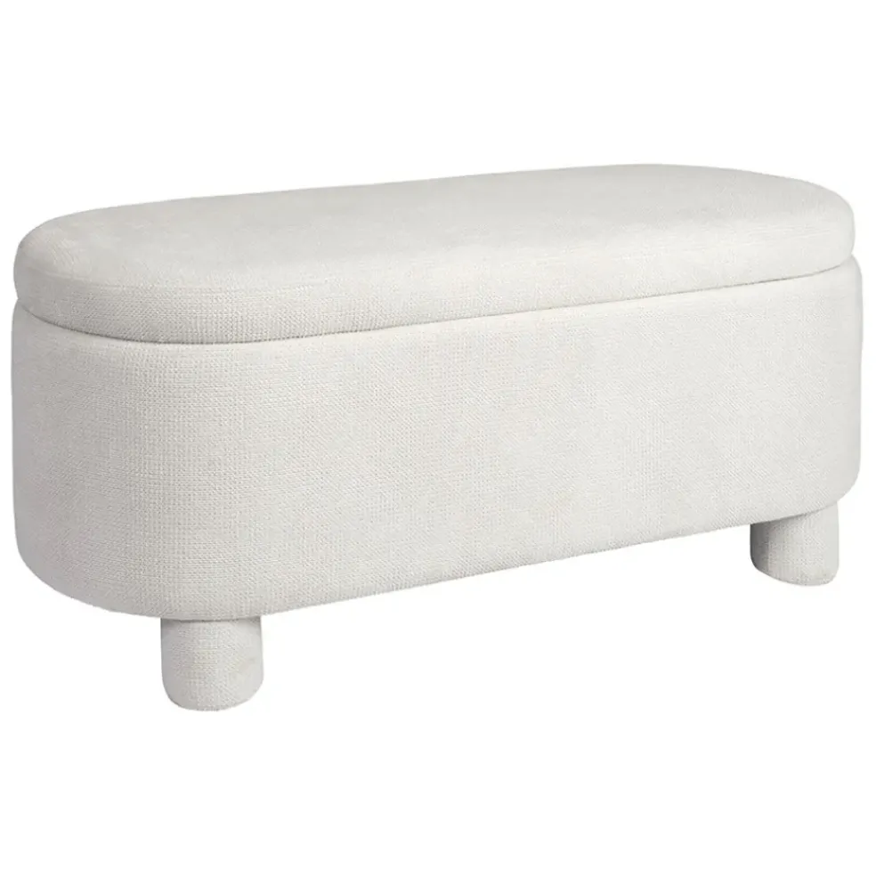 Banc coffre en tissu écru - Tessia